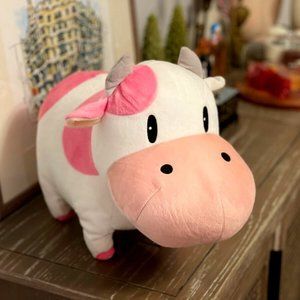 Harvest Moon Strawberry Milk Cow Cuddly Plush Moomoo Dairy Cattle NWOT 15"